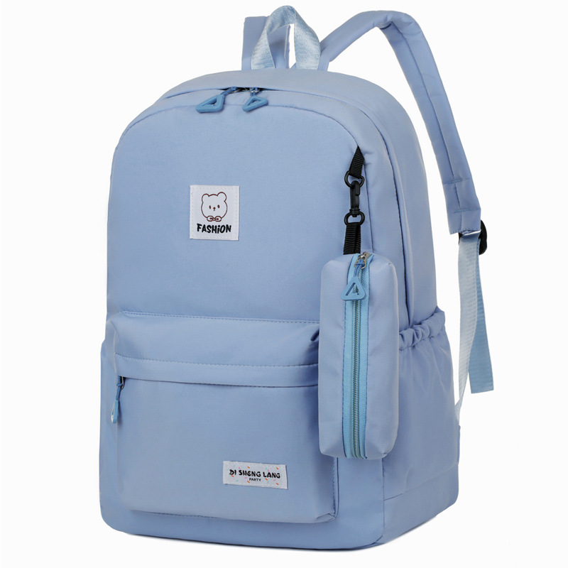 V888-ELOSUNG23141-202503211826-00 Blue Large Capacity Travel Backpack for Girls - Waterproof School Bag with Detachable Pencil Case - Image 1