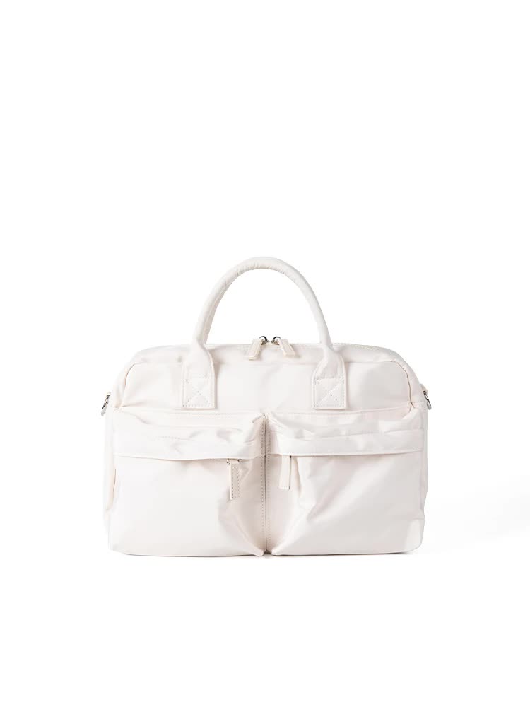 V888-ELOSUNG23247-202503251942-00 White Casual Nylon Tote Bag - Lightweight Korean-Style Crossbody Bag, Large Capacity - Image 1