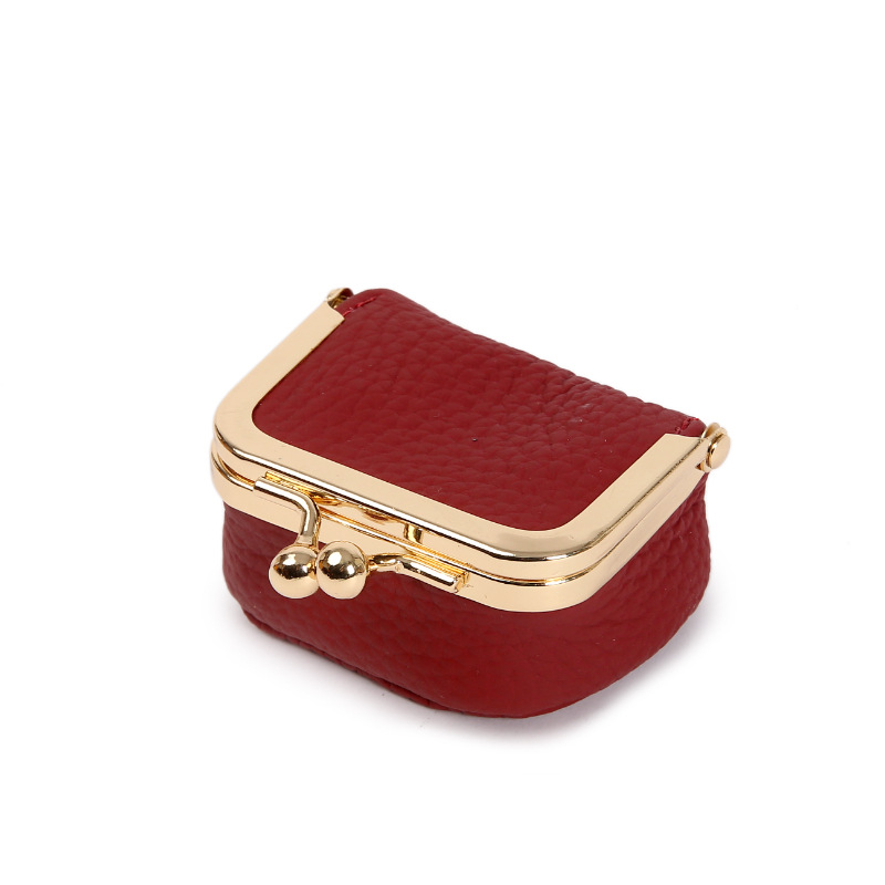 V888-ELOSUNG234463-202503282035-00 Red Mini Jewelry Pouch - Compact PU Leather Coin Purse for Earrings, Rings, and Necklaces, 6.5x5x3.5cm - Image 1