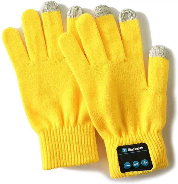 V888-ELOSUNG234467-202503282042-00 Yellow Bluetooth Touchscreen Winter Gloves - Warm, Thickened, and Hands-Free for Calls and Music, Perfect for Cycling - Image 1