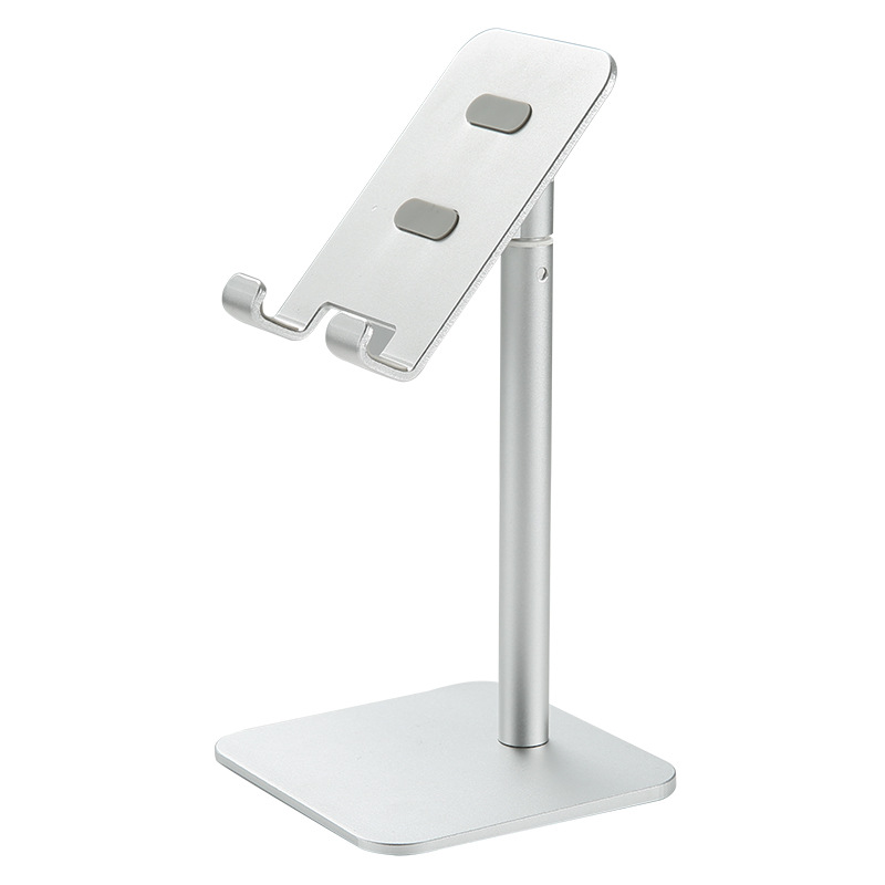V888-ELOSUNG23753-202504141547-00 Silver Adjustable Aluminum Alloy Phone and Tablet Stand - Telescopic Desktop Holder for Live Streaming and Hands-Free Use - Image 1