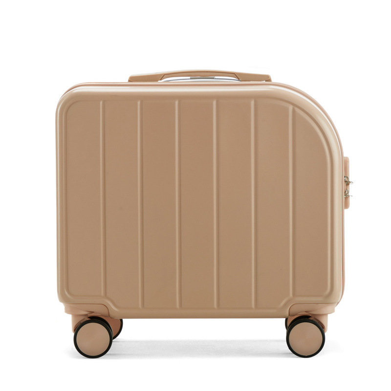 V888-ELOSUNG23814-202504141446-00 Khaki Compact 18-Inch Carry-On Suitcase | Lightweight ABS Hardside Spinner Luggage - Image 1