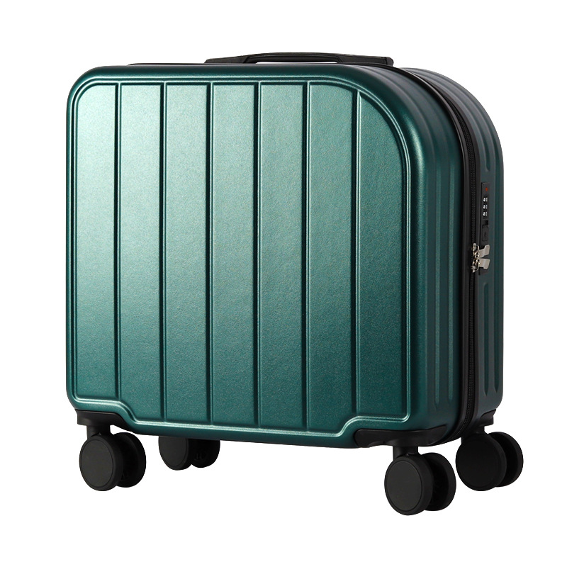 V888-ELOSUNG23819-202504141735-00 Dark Green Compact 18-Inch Carry-On Suitcase | Lightweight ABS Hardside Spinner Luggage - Image 1