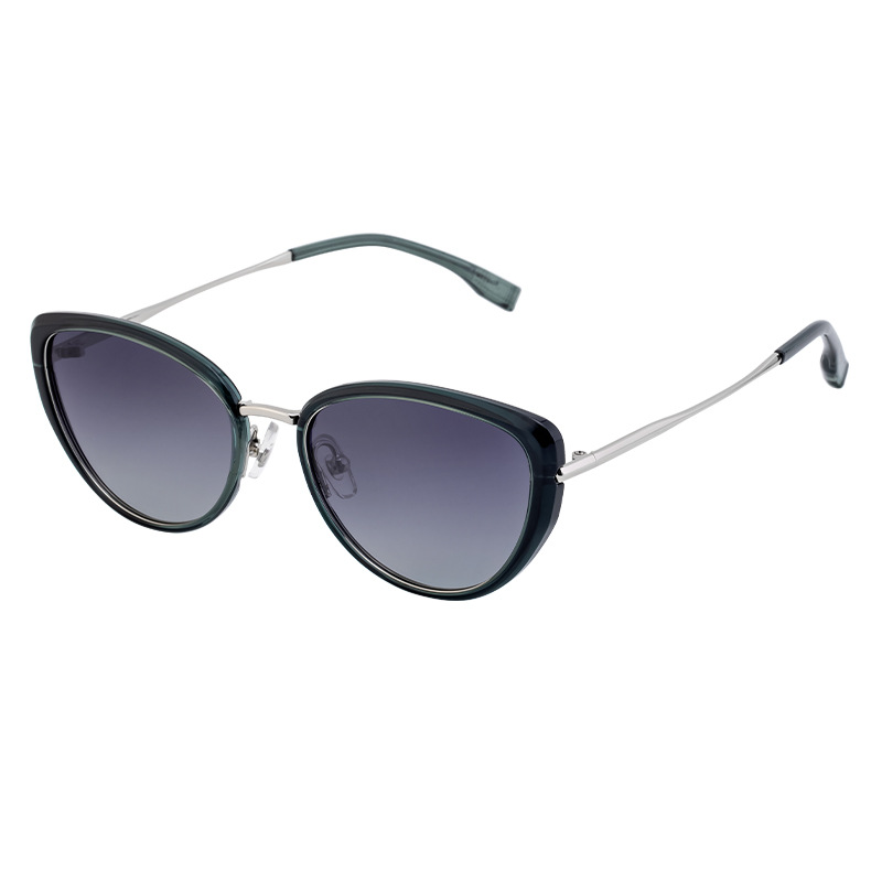V888-ELOSUNG23838-202504141808-00 Dark Green Frame Chic Cat Eye Polarized Sunglasses for Women - Lightweight UV Protection Fashion Eyewear - Image 1