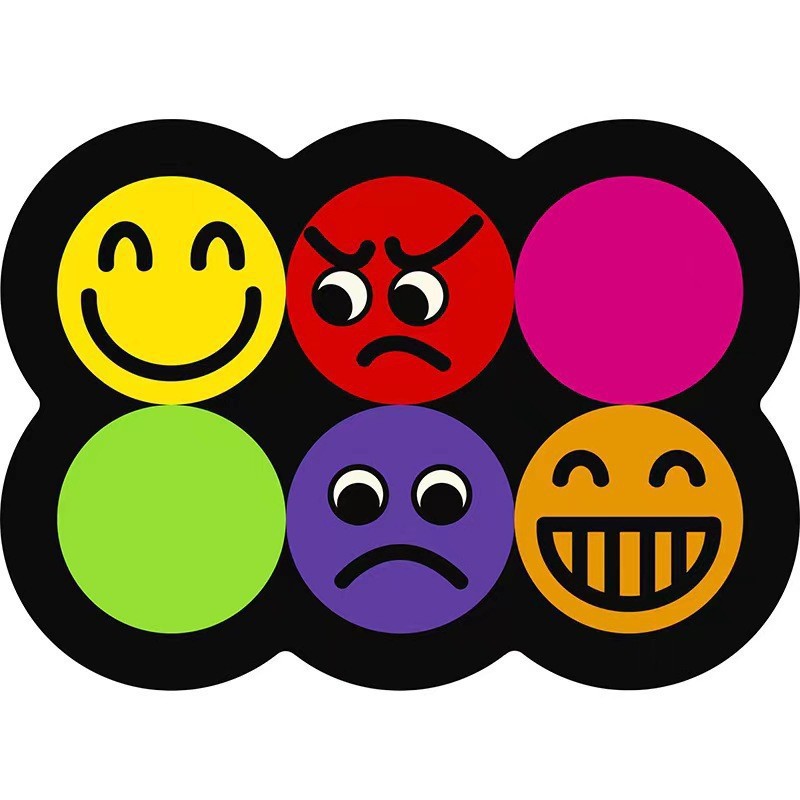 V888-ELOSUNG23859-202504141532-00 Style 11 Colorful Emoticons Pattern Absorbent Diatomaceous Earth Pet Feeding Mat - Non-Slip & Quick Dry Placemat (50x80cm) - Image 1