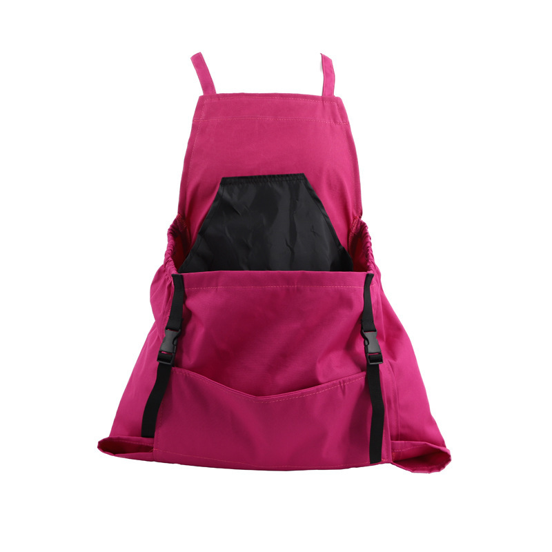 V888-ELOSUNG23913-202504141716-00 Rose Red Garden Harvesting Apron - Waterproof Oxford Cloth with Quick Release Pouch - Image 1