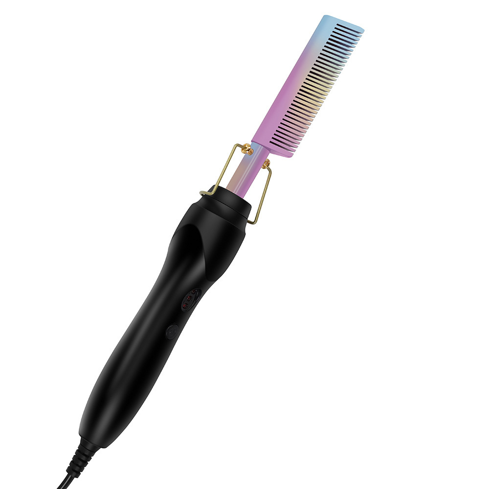 V888-ELOSUNG23921-202504171706-00 Colorful Electric Hot Comb Hair Straightener - Fast Heating Styling Tool with 3 Temp Settings & Anti-Scald Guard - Image 1