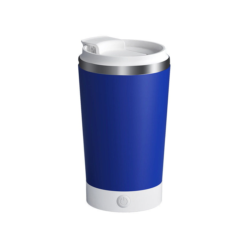 V888-ELOSUNG23990-202504171621-00 Dark Blue 316 Stainless Steel Rechargeable Electric Self-Stirring Mug - 420ml Automatic Mixing Cup with Magnetic Rotor - Image 1