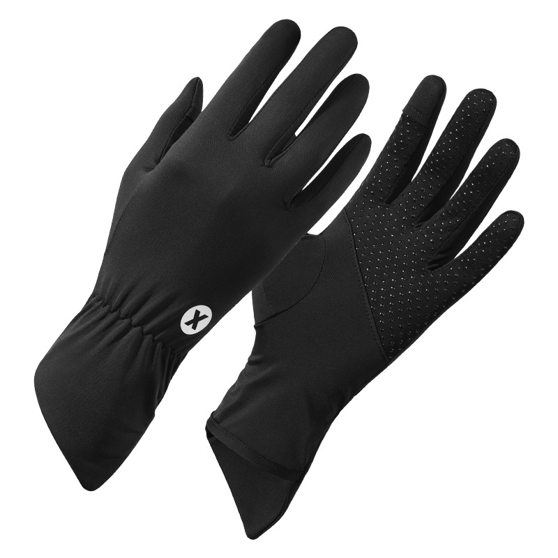 V888-ELOSUNG24230-202503271844-00 Black Women's UV-Protective Ice Silk Gloves - Breathable Non-Slip Fingerless Summer Sports Gloves - Image 1