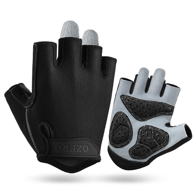 V888-ELOSUNG24232-202503282002-00 M Black Men's Summer Cycling Gloves - Breathable Half-Finger Non-Slip Fitness Training Gloves for Weightlifting - Image 1