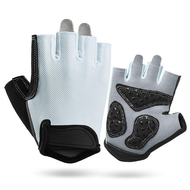 V888-ELOSUNG24248-202503281958-00 XL Grey Women's Summer Cycling Gloves - Breathable Half-Finger Non-Slip Fitness Training Gloves for Weightlifting - Image 1