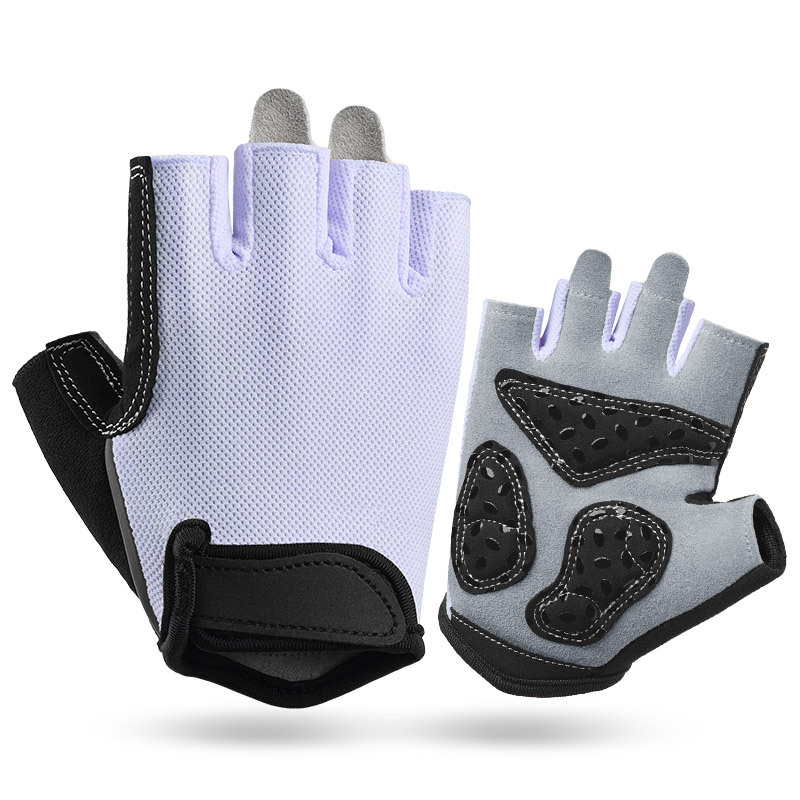 V888-ELOSUNG24310-202503282032-00 XL Purple Women's Summer Cycling Gloves - Breathable Half-Finger Non-Slip Fitness Training Gloves for Weightlifting - Image 1
