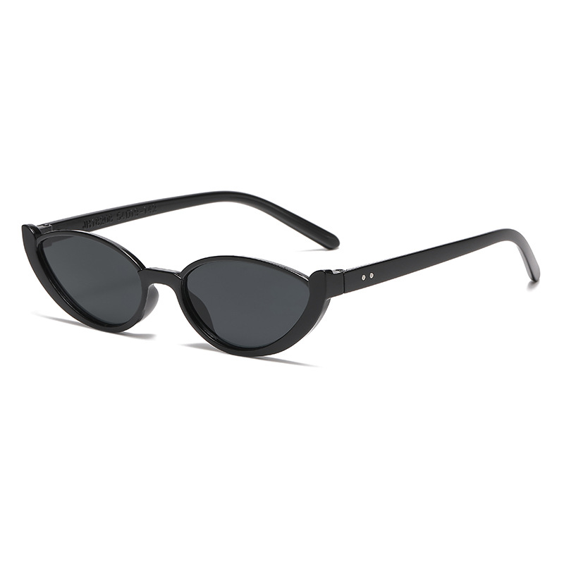 V888-ELOSUNG24380-202504011321-00 Black Frame With Gray Flakes 2PCS Fashionable Cat-Eye Sunglasses for Women - Retro INS Style UV Protection Shades - Image 1