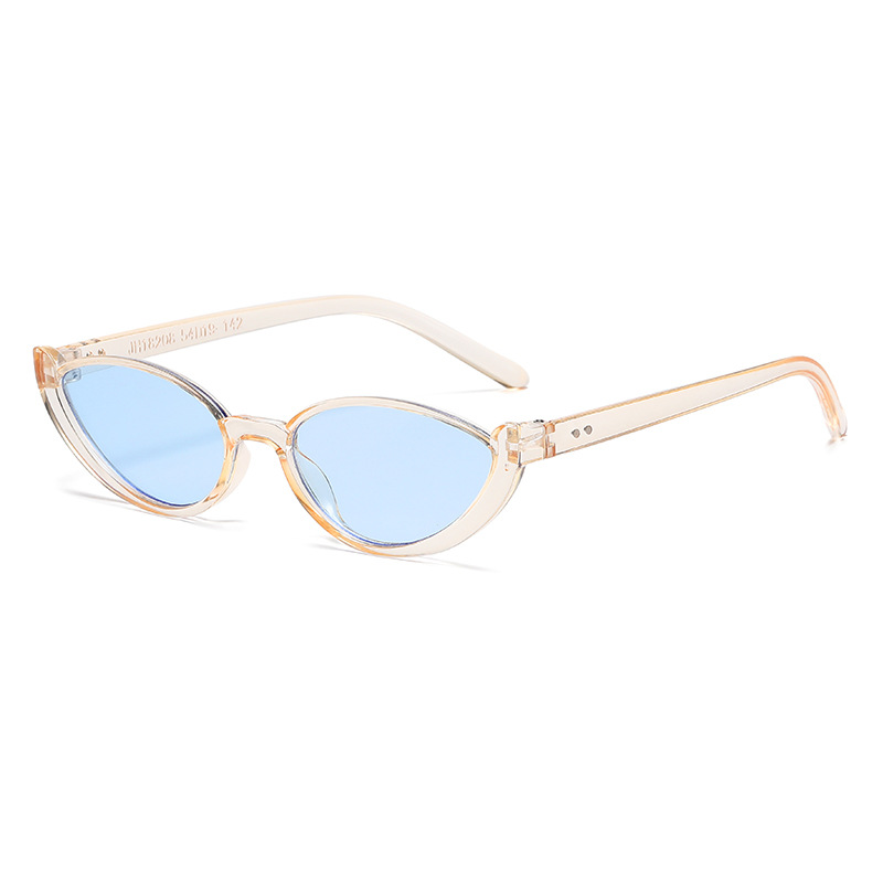 V888-ELOSUNG24383-202504011322-00 Milk Tea Leaves 2PCS Fashionable Cat-Eye Sunglasses for Women - Retro INS Style UV Protection Shades - Image 1
