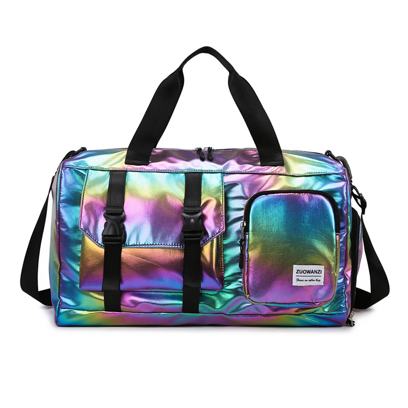 V888-ELOSUNG24398-202504011148-00 Pearl Color Iridescent Gym Bag with Wet-Dry Separation - Large Capacity Travel and Fitness Duffel - Image 1