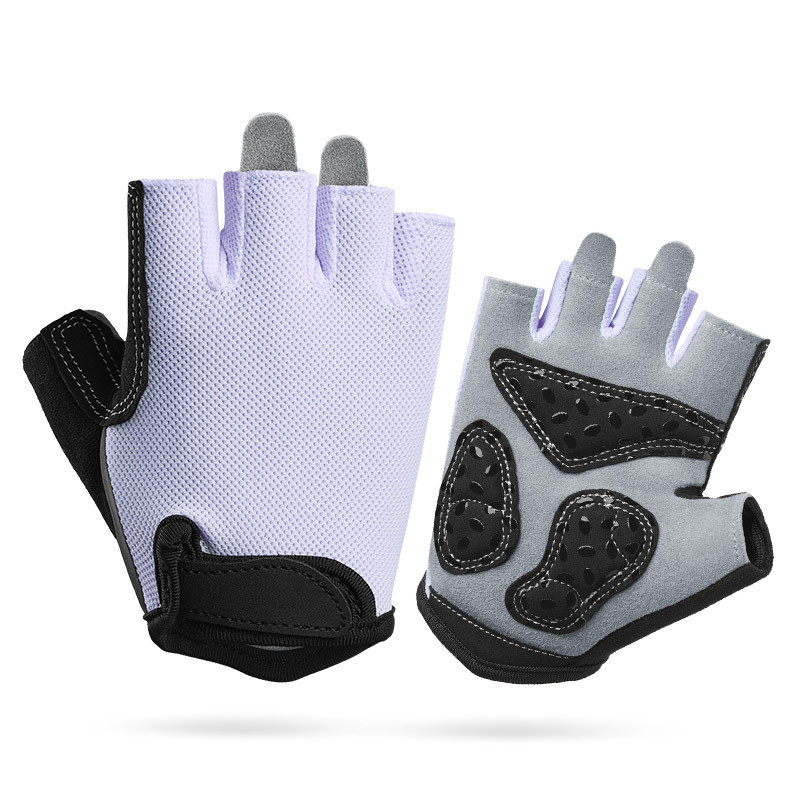 V888-ELOSUNG24421-202504011210-00 XL Purple Children's Summer Cycling Gloves - Breathable Half-Finger Non-Slip Fitness Training Gloves for Weightlifting - Image 1