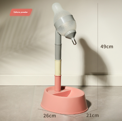 V888-ELOSUNG24612-202504141732-00 Pink Adjustable Height Pet Water Dispenser - Free Standing or Hanging - No More Bending! - Image 1
