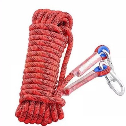 V888-ELOSUNG24656-202504141611-00 Red Polyester (for home use) Without Wire Core Heavy Duty Adjustable Clothesline Set (2 Pack) - 10m Steel Wire Core Nylon Rope with Hooks for Outdoor & Camping - Image 1