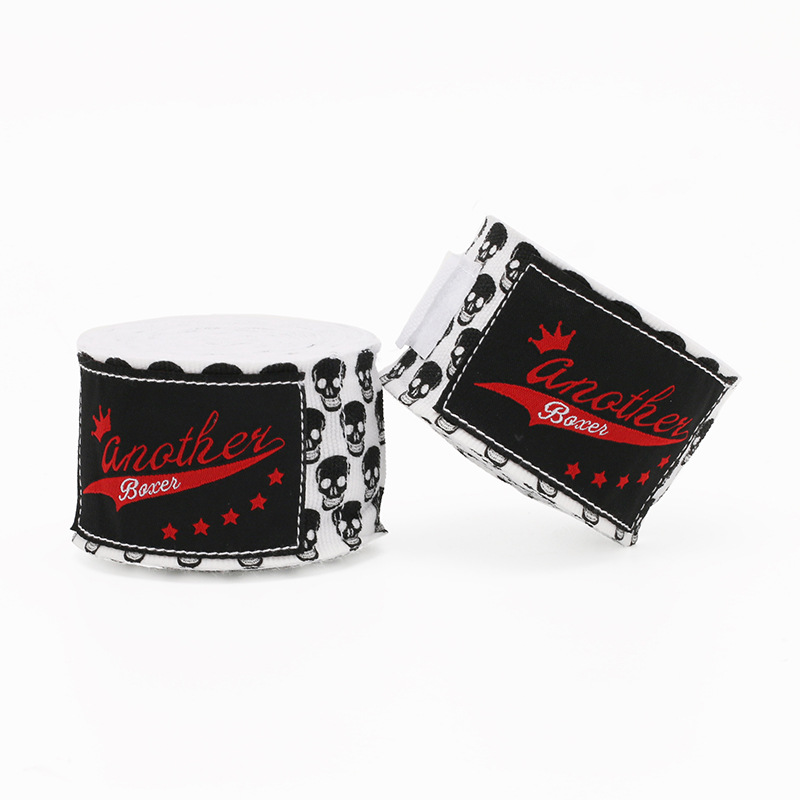 V888-ELOSUNG24773-202504171626-00 Small White Head Pro Grade 5m Boxing Hand Wraps - Printed Elastic Bandages for Training & Combat Sports (1 Pair) - Image 1