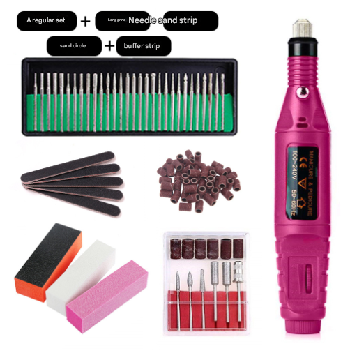 V888-ELOSUNG24777-202504171638-00 Long Grinding Needles (7-in-1) Electric Nail Drill Kit - USB Manicure Pedicure Polishing & Shaping Tool Set - Image 1
