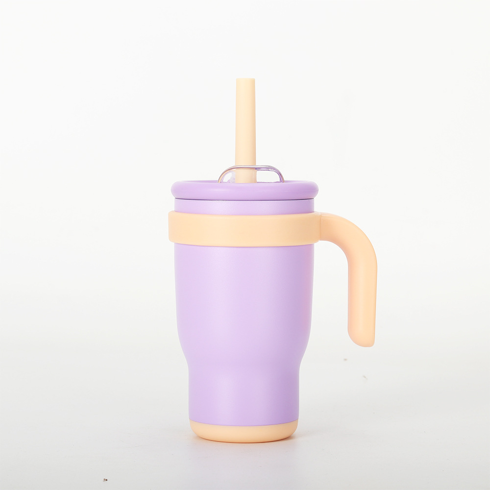 V888-ELOSUNG24858-202504211212-00 Purple 14oz Insulated Tumbler with Handle & Straw - 304 Stainless Steel Car Cup (Contrast Color) - Image 1