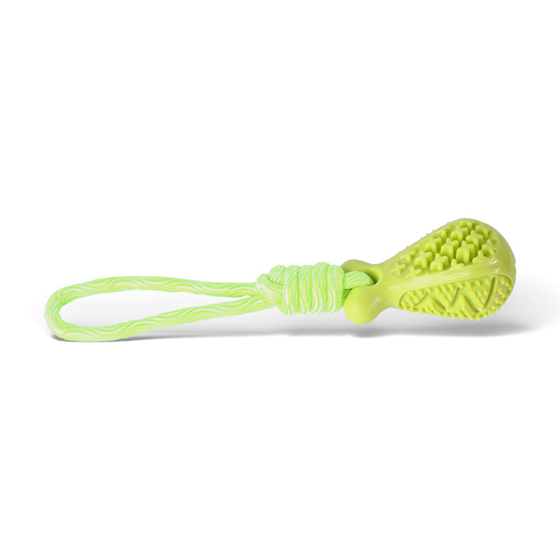 V888-ELOSUNG24863-202504211240-00 Green Single Drop of Water Durable Cotton Rope Dog Toy Set (3-Pack) - Chew, Tug & Treat Dispensing Ball for Dental Health - Image 1