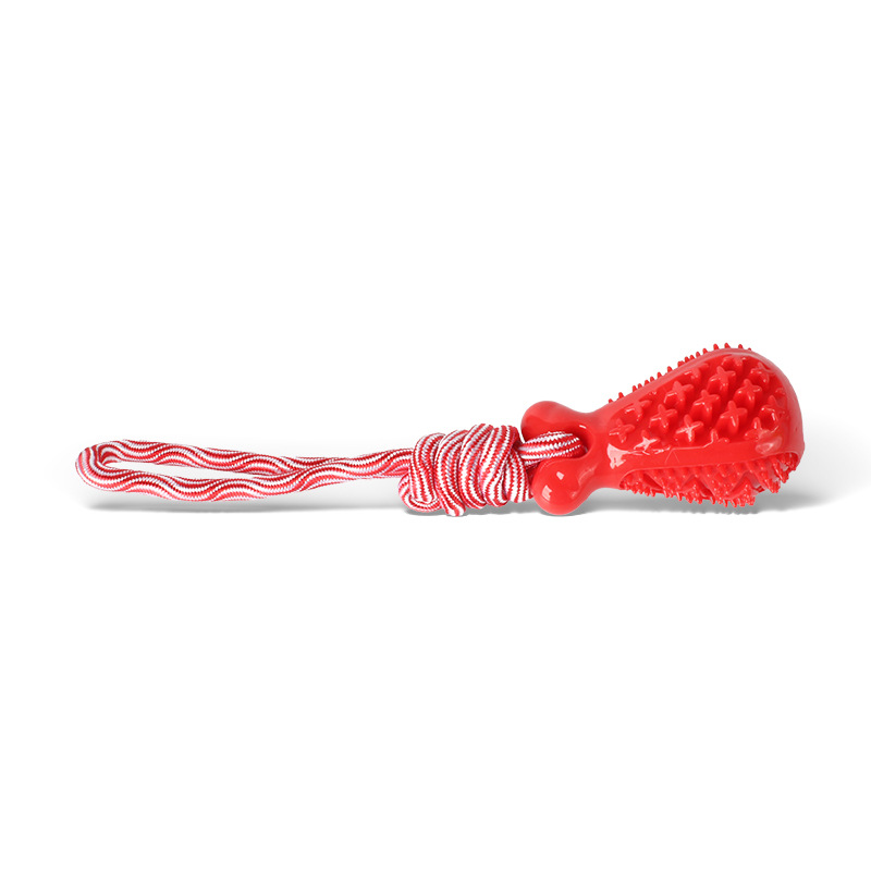 V888-ELOSUNG24865-202504211240-00 Red Single Drop of Water Durable Cotton Rope Dog Toy Set (3-Pack) - Chew, Tug & Treat Dispensing Ball for Dental Health - Image 1