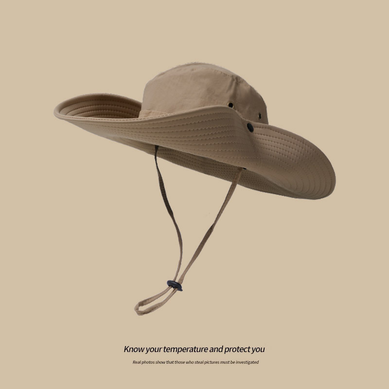 V888-ELOSUNG25104-202504141341-00 Water-Repellent Wide-Brim Bucket Hat with Adjustable Chin Strap - Sun Protection Green - Image 1