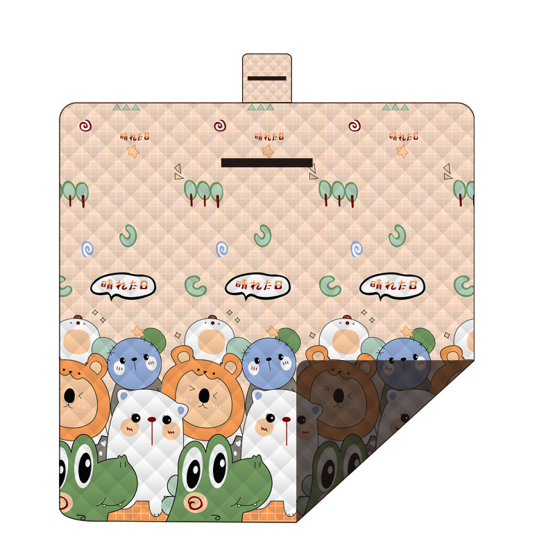 V888-ELOSUNG25118-202504171751-00 Waterproof Foldable Picnic Blanket with Little Frog Print- 200x200cm - Image 1