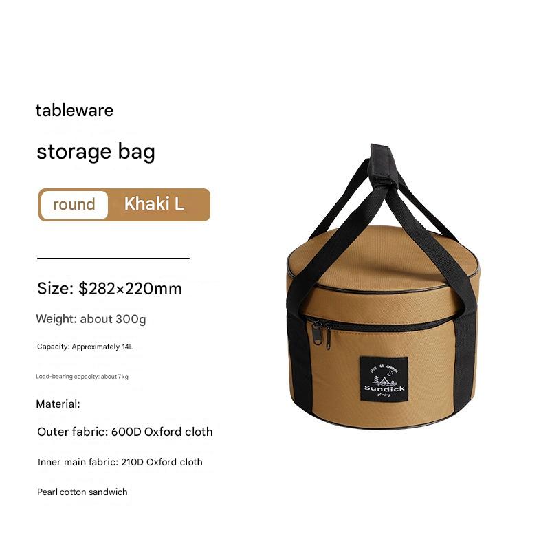 V888-ELOSUNG25228-202504211305-00 Portable Outdoor Kitchen Utensil Organizer,Waterproof Camping Cookware Storage Bag, Khaki-Size L - Image 1
