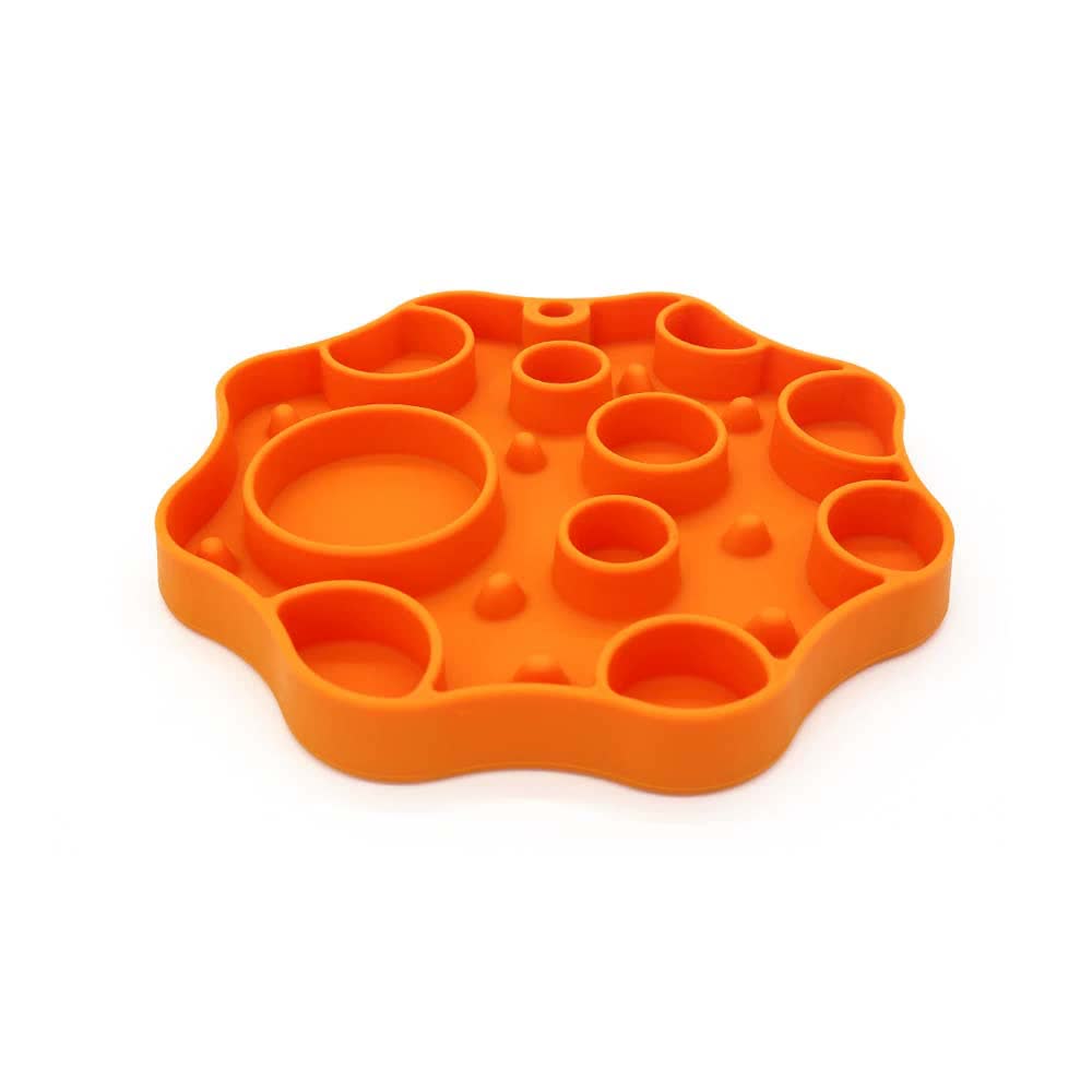 V888-ELOSUNG25253-202504211322-00 Silicone Dog Slow Feeder and Licking Mat - 2 in 1 Puzzle Bowl for Dog Slow Feeding(orange) - Image 1