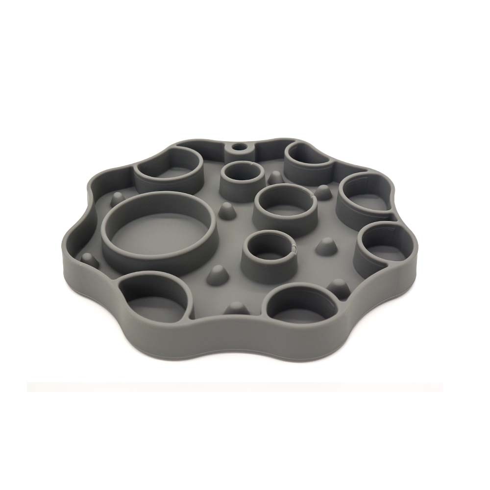 V888-ELOSUNG25257-202504211325-00 Silicone Dog Slow Feeder and Licking Mat - 2 in 1 Puzzle Bowl for Dog Slow Feeding(Dark gray) - Image 1