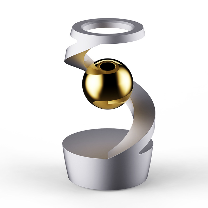 V888-ELOSUNG25262-202504211326-00 Desktop Levitating Gyro,Magnetic Floating Desk Toy for Stress Relief, Elegant Design-silver - Image 1