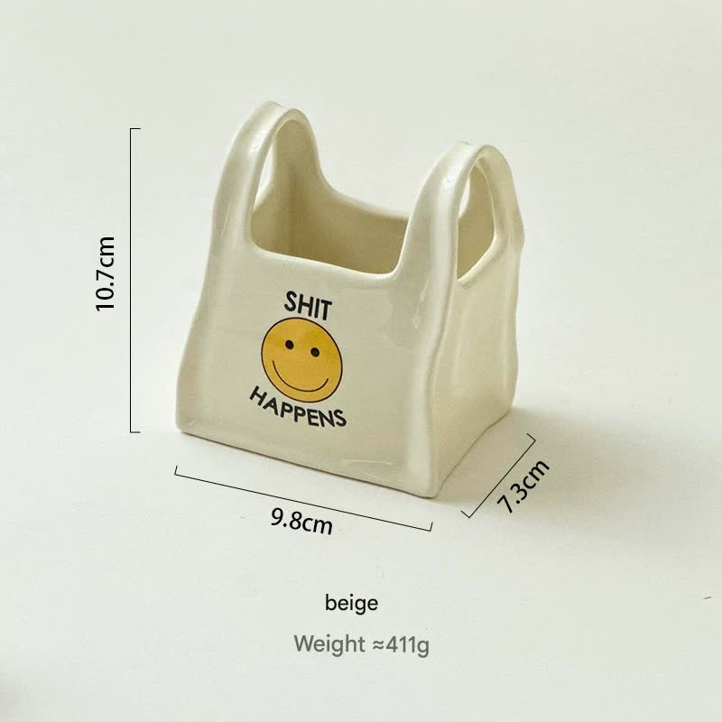V888-ELOSUNG25345-202504221136-00 White Ceramic Desktop Organizer - Cute Hand Shaped Pencil Holder and Makeup Brush Storage for Home and Office - Image 1