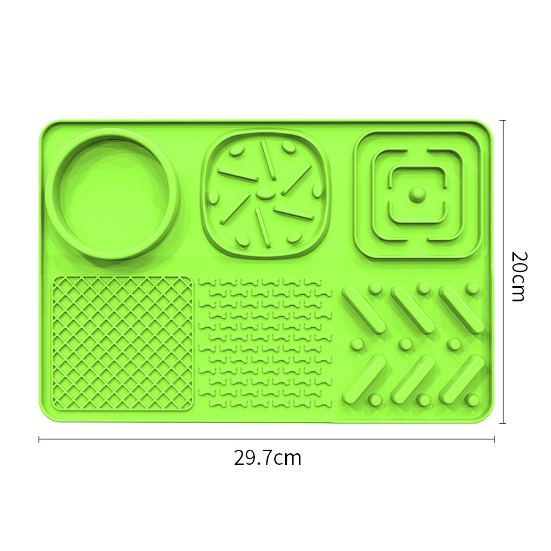 V888-ELOSUNG25562-202504281441-00 Pet Slow Feeder Lick Mat with Suction Cups - Anti-Anxiety Dog Feeding Mat(Green) - Image 1