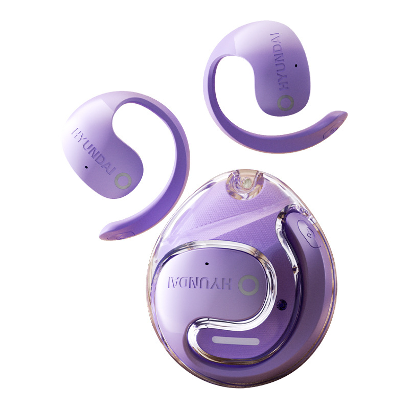 Bone Conduction Wireless Earbuds - Hi-Fi Sound with 360-Degree Design and Fitness Tracking(Purple)