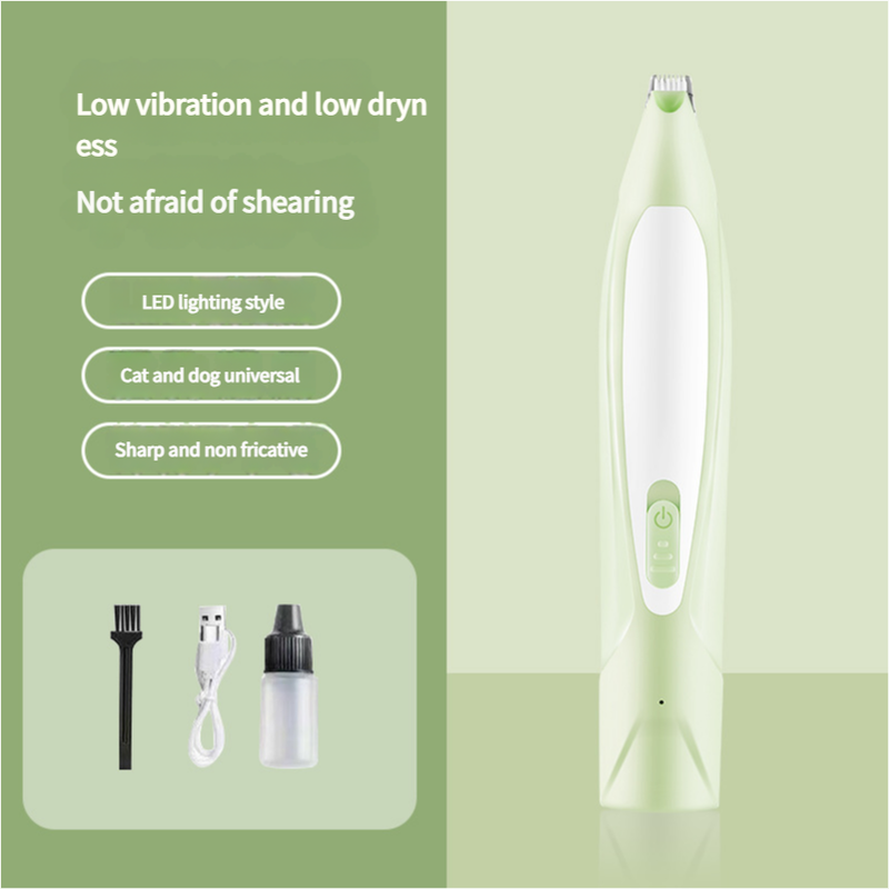 V888-ELOSUNG25628-202505061406-00 Electric Pet Hair Clipper with Type-C Charging, LED Light, and Grooming Accessories(green) - Image 1