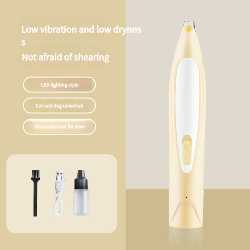 V888-ELOSUNG25631-202505061407-00 Electric Pet Hair Clipper with Type-C Charging, LED Light, and Grooming Accessories(yellow) - Image 1