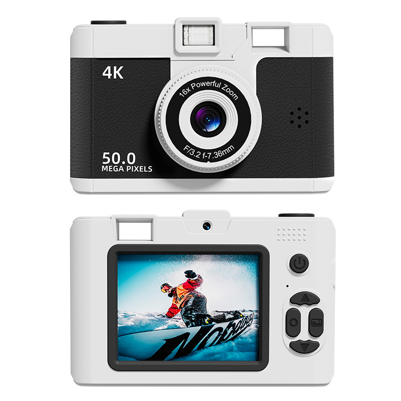V888-ELOSUNG25702-202505081715-00 Compact 4K Digital Camera - 50MP, 16x Zoom, 2.4-inch IPS Screen, WiFi & Fill Light - Retro CCD Style(black) - Image 1