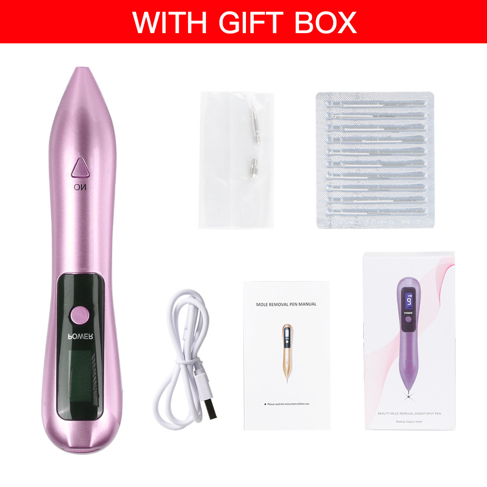 V888-ELOSUNG25860-202505151745-00 Professional 9-Level Skin Tag & Mole Remover Pen - USB Rechargeable with LED Display & Multiple Needles(pink) - Image 1