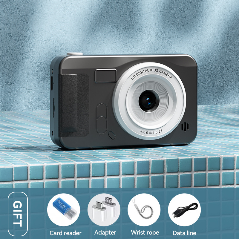 V888-ELOSUNG25917-202505151622-00 Student HD Digital Camera - 44MP, 8x Zoom, Autofocus, Dual Lens, Type-C Charging (Black) - Image 1