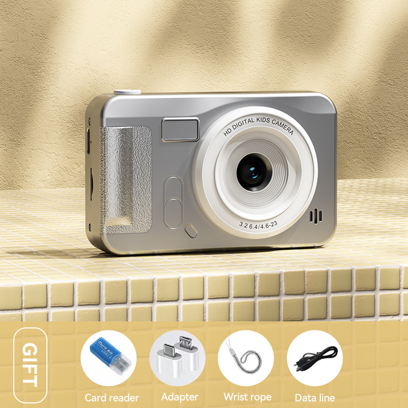 V888-ELOSUNG25918-202505151622-00 Student HD Digital Camera - 44MP, 8x Zoom, Autofocus, Dual Lens, Type-C Charging (Silver) - Image 1