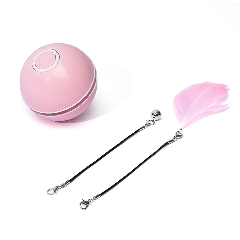 V888-ELOSUNG25937-202505151620-00 Smart USB Rechargeable Pet Interactive Rolling Ball(pink) - Image 1