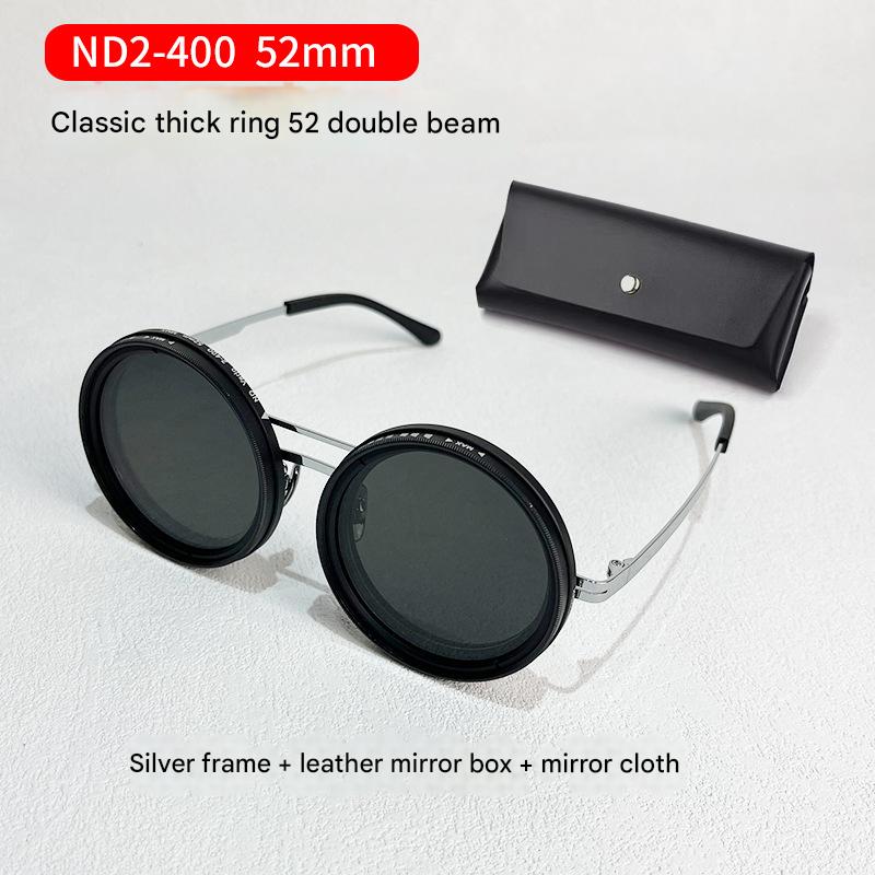 V888-ELOSUNG25982-202505191235-00 Adjustable ND9 Filter Sunglasses,Steampunk Retro Design with Polarized HD Anti-Glare Lenses(silver) - Image 1