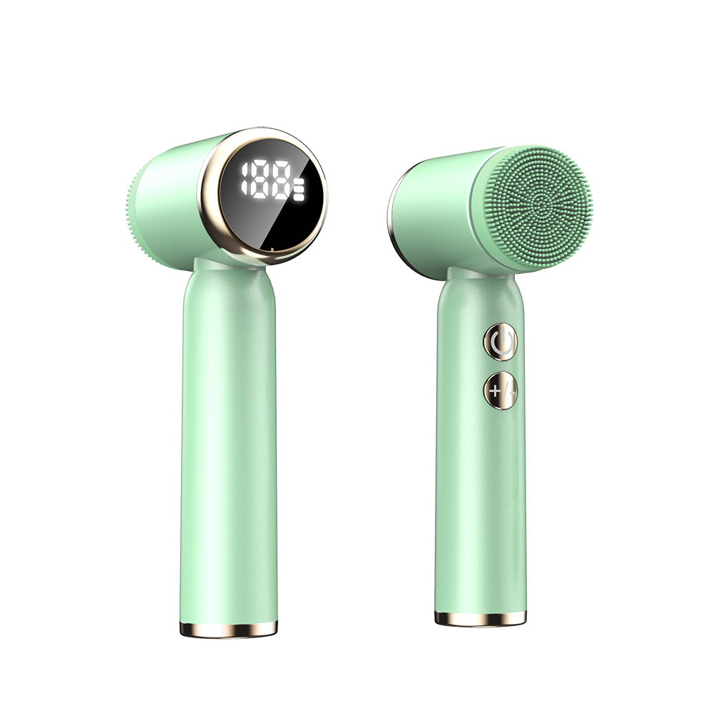 V888-ELOSUNG26051-202504141332-00 Green 6-in-1 Electric Facial Cleansing Brush Set - Rechargeable & Waterproof - Image 1