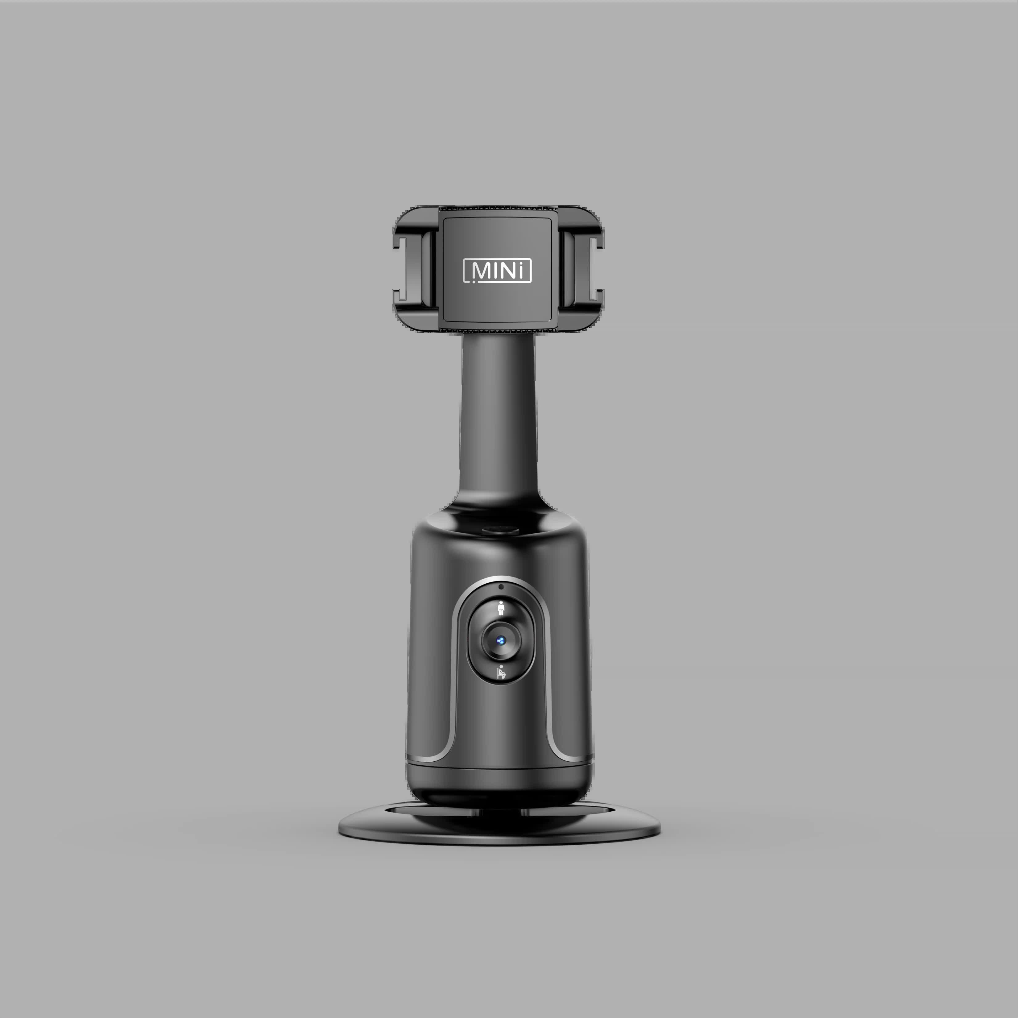 V888-ELOSUNG26195-202504171642-00 Black AI Smart Auto Tracking Phone Holder - 360° Rotation Face & Body Tracking Mount - Image 1