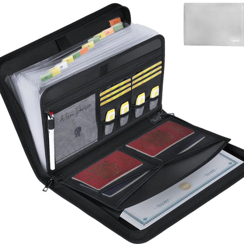 V888-ELOSUNG26397-202504281251-00 Expanding Accordion File Organizer - Fireproof & Waterproof Document Storage Case - Image 1