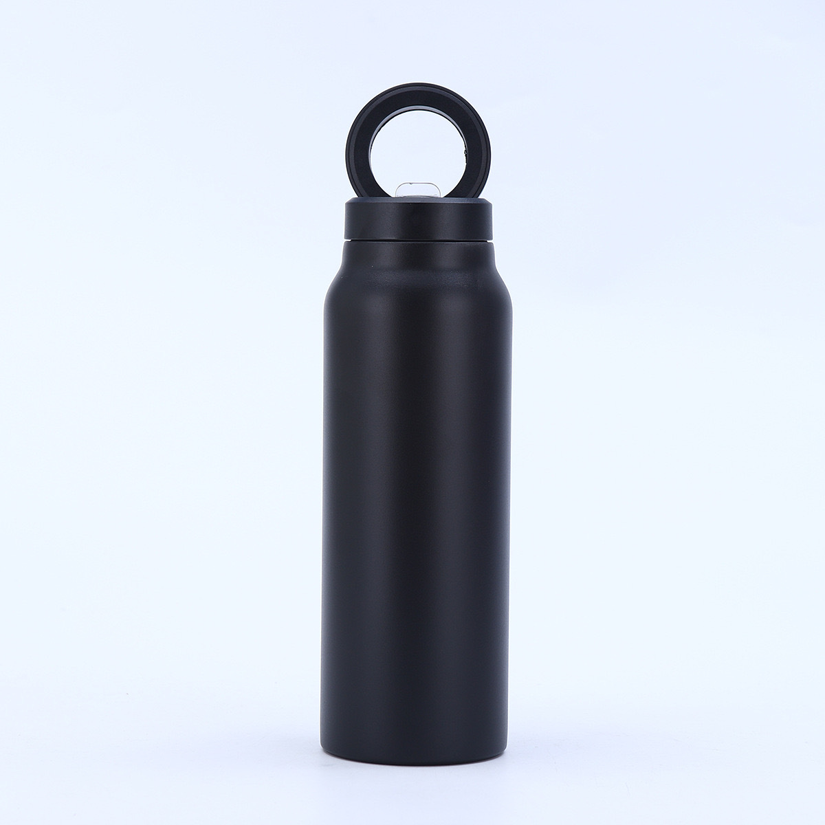 V888-ELOSUNG26403-202504281326-00 Stainless Steel Insulated Water Bottle with Integrated Magnetic Phone Stand - Black (24oz) - Image 1
