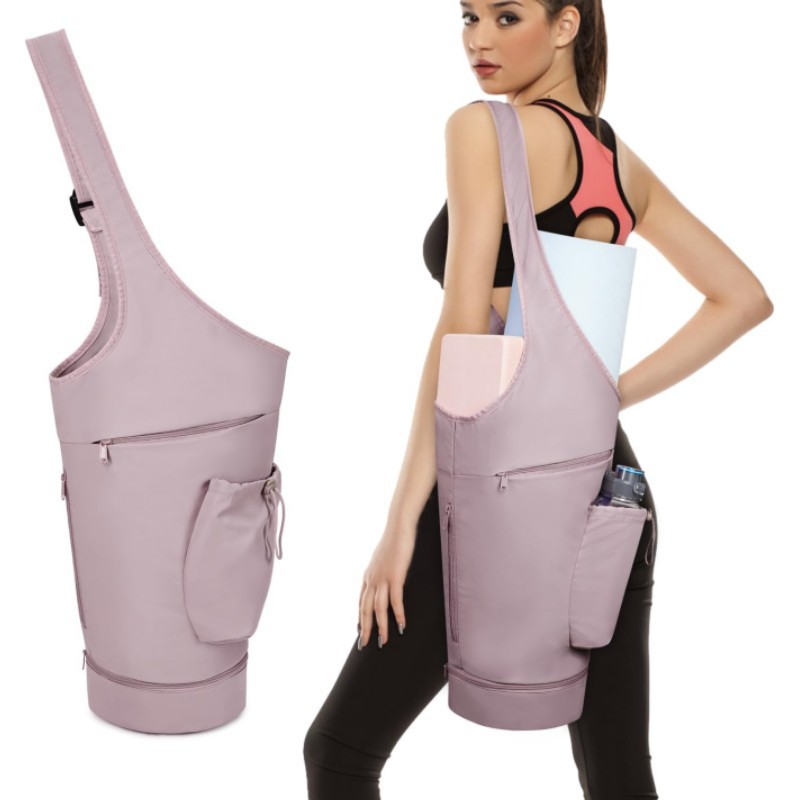V888-ELOSUNG26471-202504281526-00 Pink All-in-One Yoga Sling Bag - Fits Mat & Gear, Large Opening, Side Pockets - Image 1