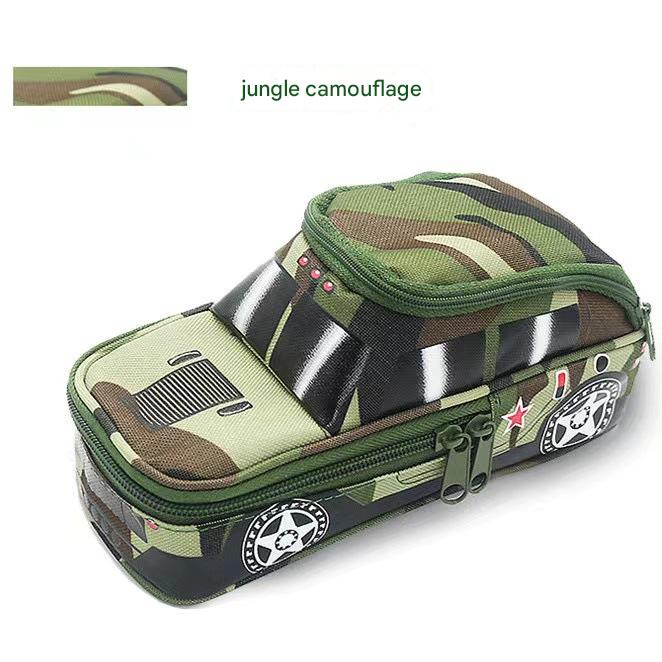 V888-ELOSUNG26526-202504291606-00 Camouflage Car Shaped Pencil Case - Large Capacity Stationery Organizer Pouch (Jungle camouflage) - Image 1